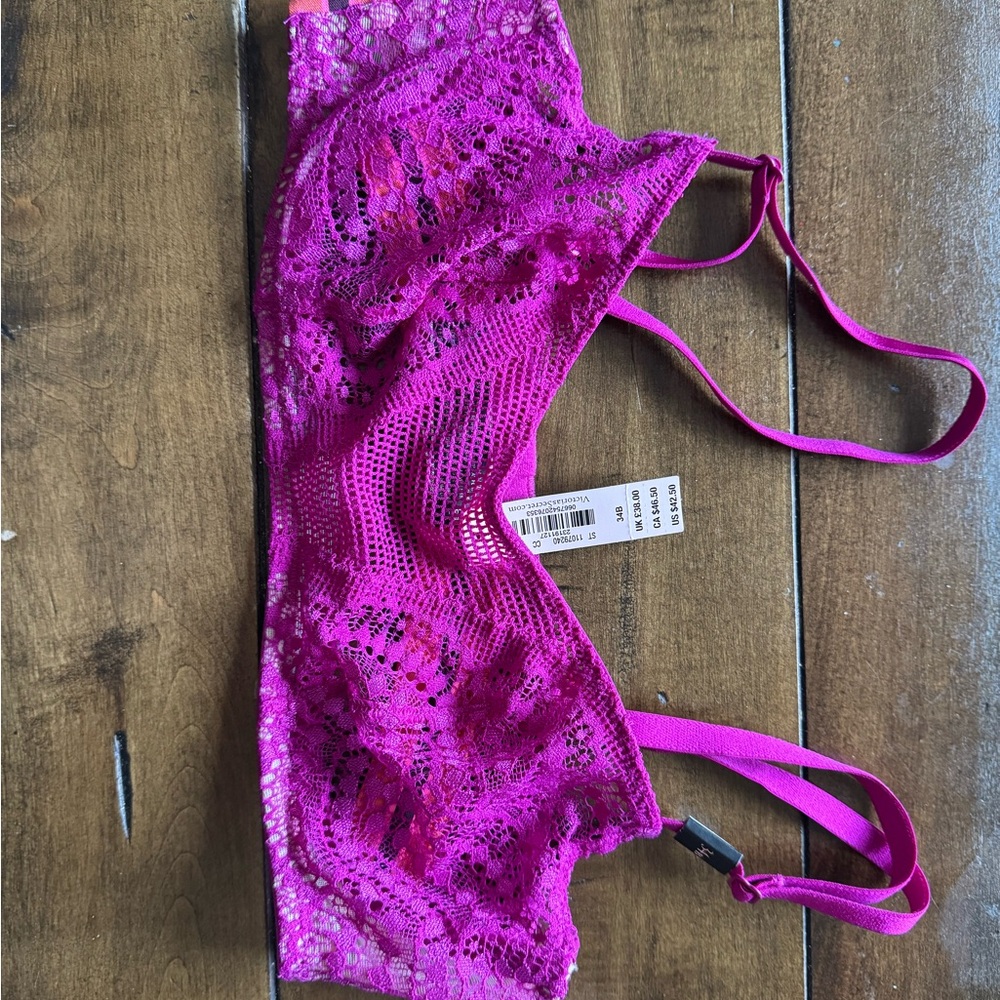 Lace Bralette in Vibrant Pink